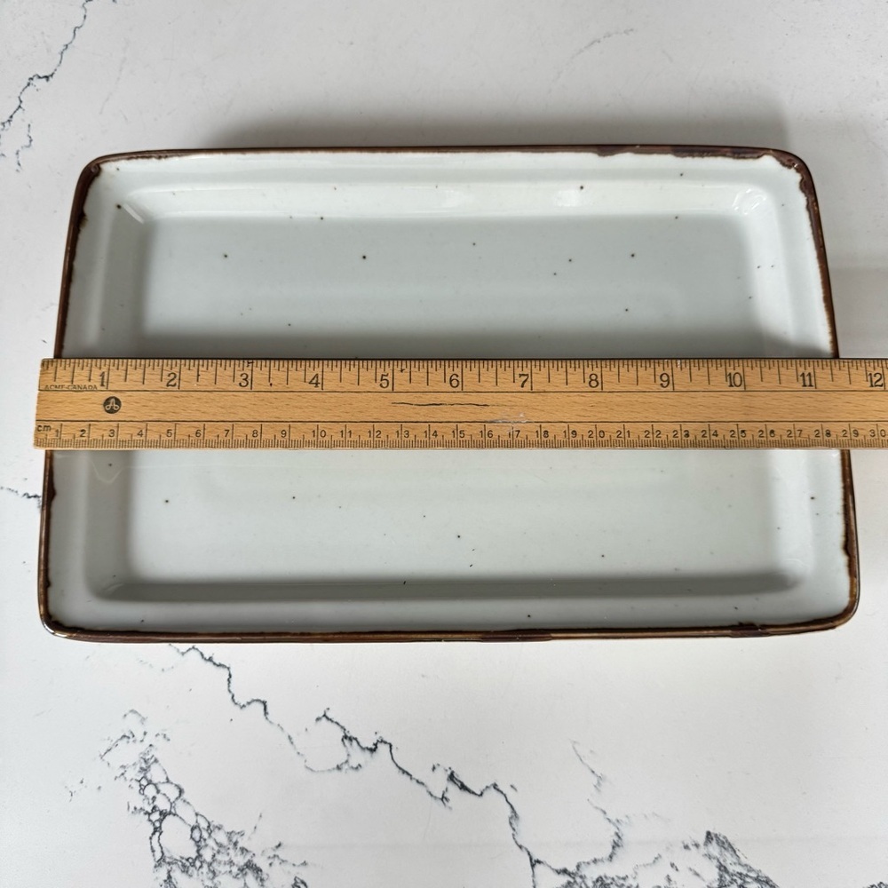 Earthstone Rust Brown Rectangular Serving Platter Plate 11” - Picture 2 of 3